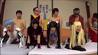 Cosplay Group Orgy With Asian Babes