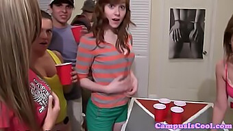 Amateur Coed Gets Drilled In Dorm Party Sextape