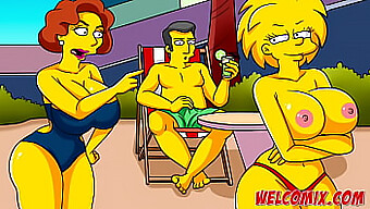 Simpsons-Themed Lesbian Orgy With Big Boobs And Big Asses