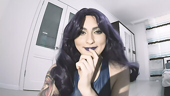 Giantess Cosplayer Psylocke Discovers A Smaller Man In Her Room And Forces Him To Watch Her Pleasure Herself - Amateur Anal And Footjob Included