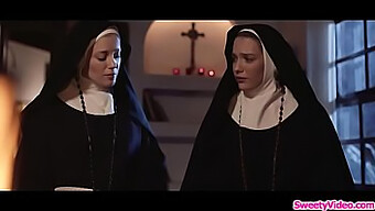 Two Stunning Blonde Nuns Indulge In Sensual Lesbian Intimacy