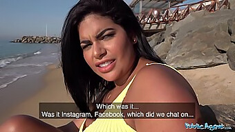 A Latina Beauty Goes On A Blind Date In Public