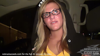 A Blonde College Student From Iowa City Strips Down For Her First Casting Video With A Dildo