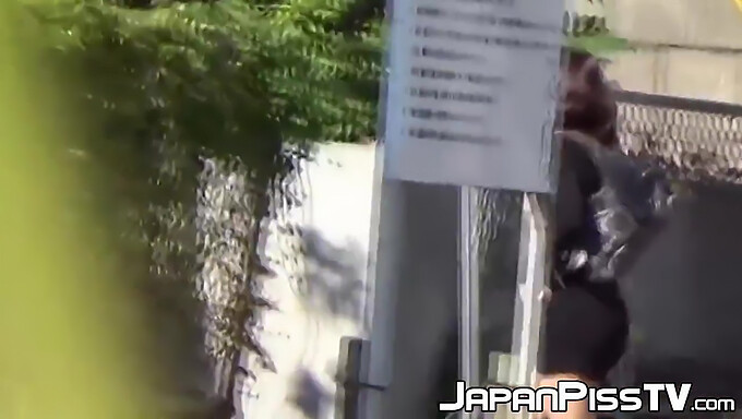 Japanese girlfriends secretly urinating in public spaces