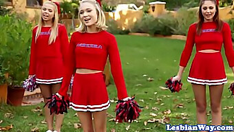 Teen Cheerleaders Engage In Group Sex After Practice With Close Up Shots