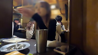 Amateur Japanese Lady Drinks And Gets Intimate With Older Sister In A Tavern