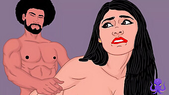 Sensual Indian Housewife Mia Khalifa'S Voluptuous Rear End Penetrated By A Well-Endowed British Asian Man In An Erotic Cartoon Featuring Intense Anal And Oral Pleasure