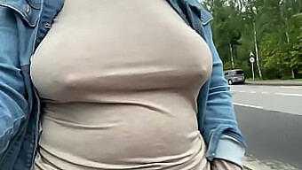 Public Exposure Of A Promiscuous Wife'S Mature And Sagging Breasts