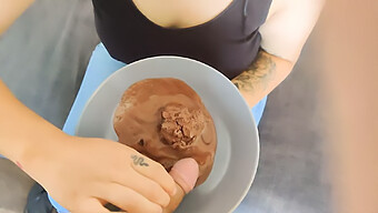 Amateur Teen Swallows Cum While Enjoying Food