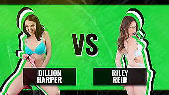 少女和爪子女神riley Reid和dillion Harper在热门视频中争夺精液奖