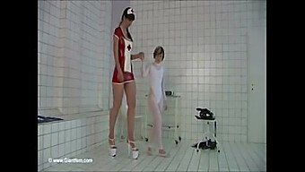 Tall And Petite Women Explore Fetish Play With Musical Accompaniment