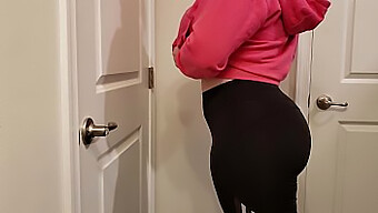 Voluptuous Woman Showcases Her Curves In Yoga Pants And Lingerie