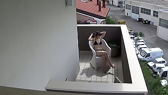 Caught my young neighbour pleasuring herself on her terrace