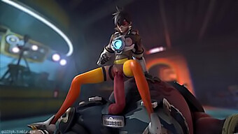 Tracer และ Roadhog'S Hot Encounter In Overwatch (With Sound And Animation)