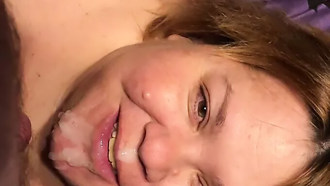 My wife giving me a blowjob and swallowing my cum