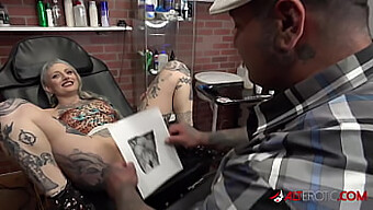 River Dawn Ink Gives A Blowjob After Getting A Tattoo On Her Pussy