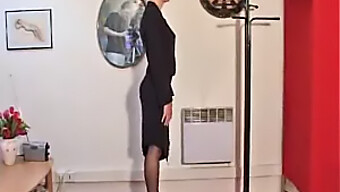 Lise, A Tall French Teacher, Strips On Camera