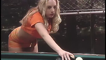 Voluptuous Blonde Receives Anal Fingering And Pool Cue Penetration In Public